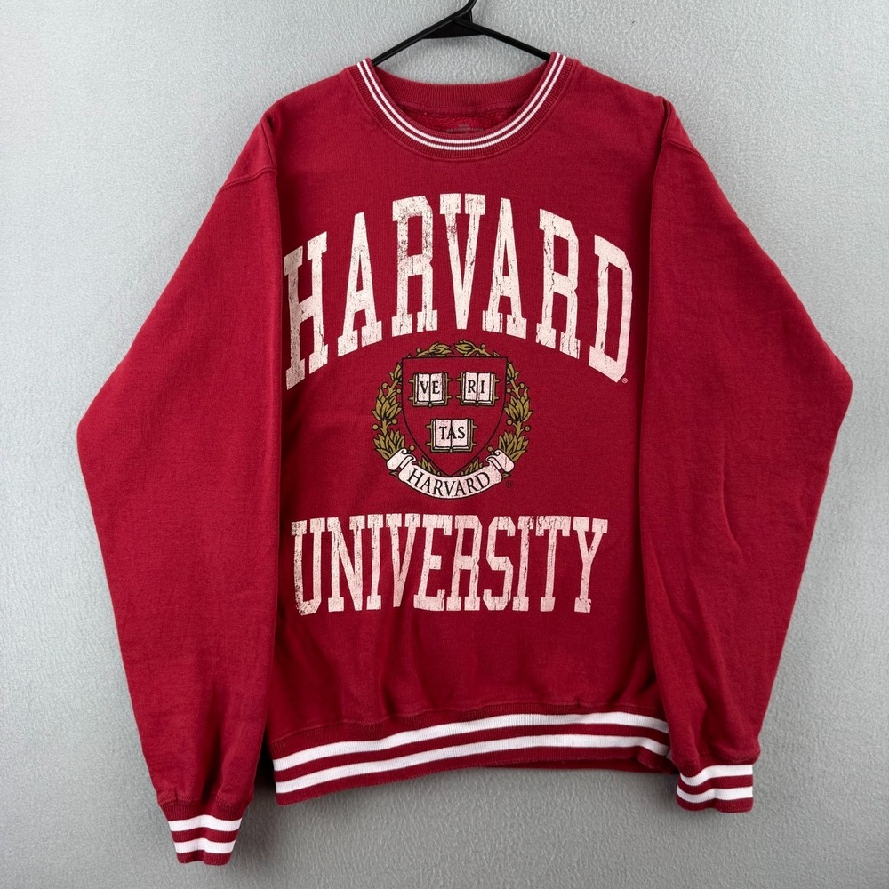 Harvard‎ University Sweatshirt Mens Medium Red College Crewneck Ivy League Retro